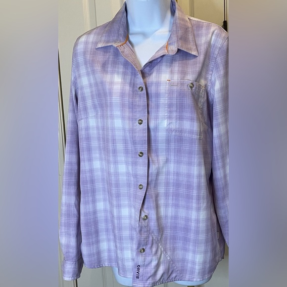 Orvis Purple Plaid Button-Up Shirt - Picture 1 of 10
